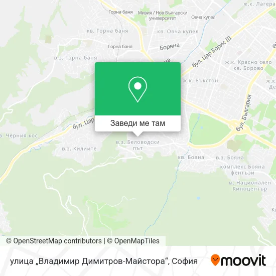улица „Владимир Димитров-Майстора“ карта