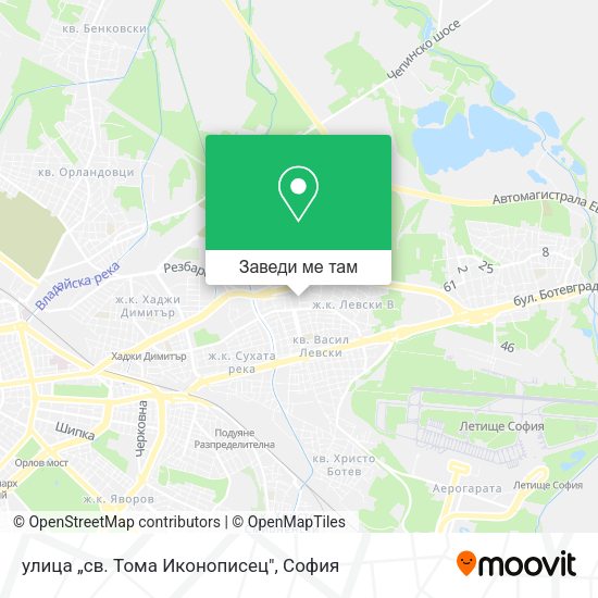 улица „св. Тома Иконописец" карта