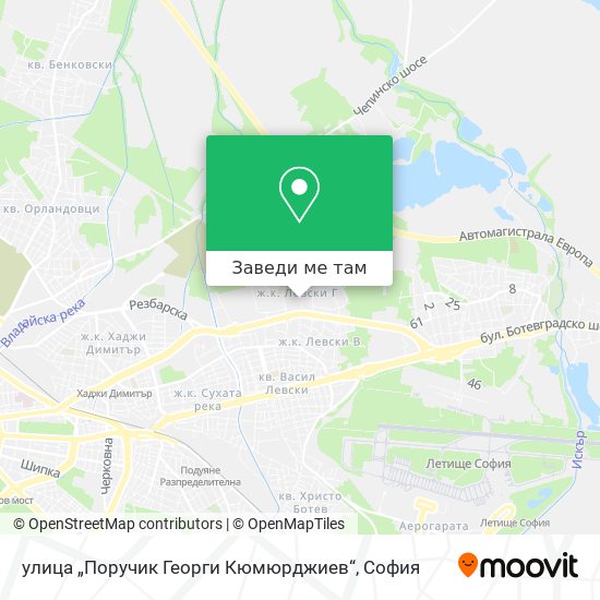 улица „Поручик Георги Кюмюрджиев“ карта