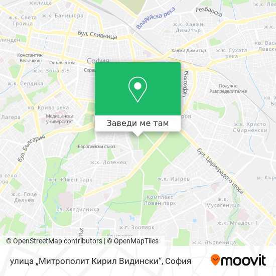 улица „Митрополит Кирил Видински“ карта