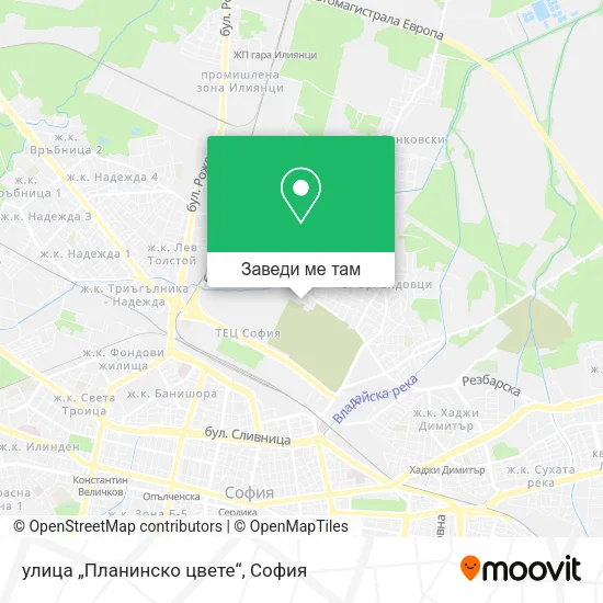 улица „Планинско цвете“ карта