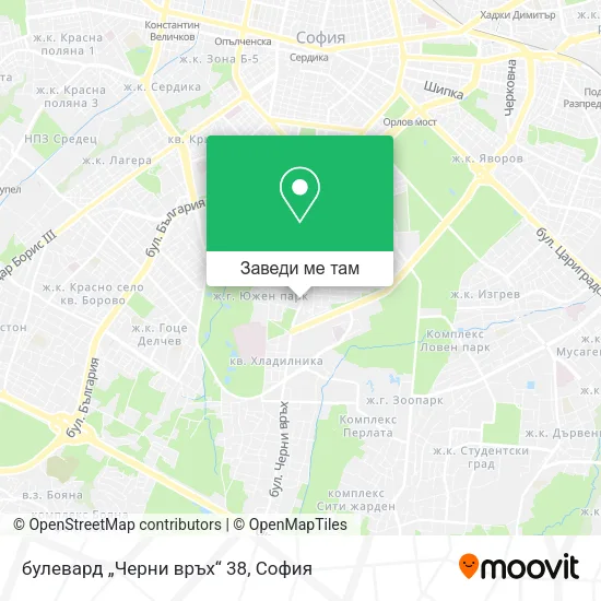 булевард „Черни връх“ 38 карта