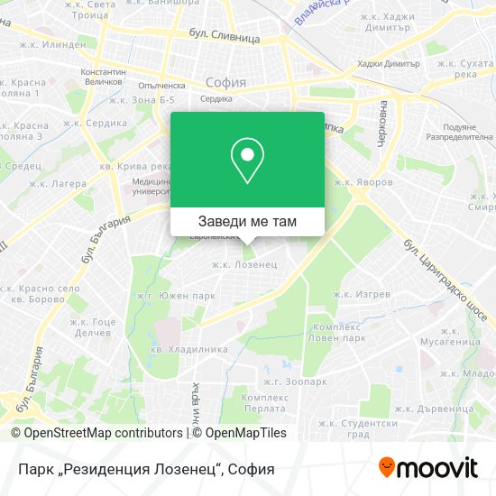 Парк „Резиденция Лозенец“ карта