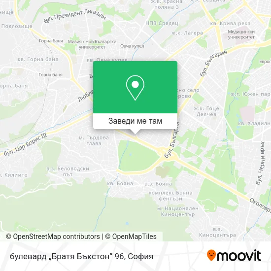 булевард „Братя Бъкстон“ 96 карта