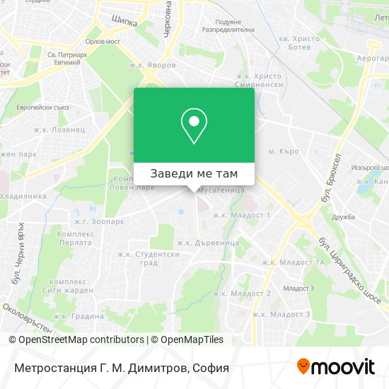 Метростанция Г. М. Димитров карта