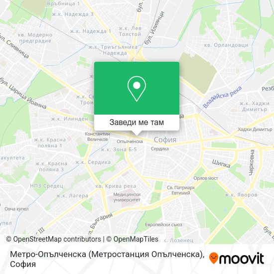 Метро-Опълченска (Метростанция Опълченска) карта
