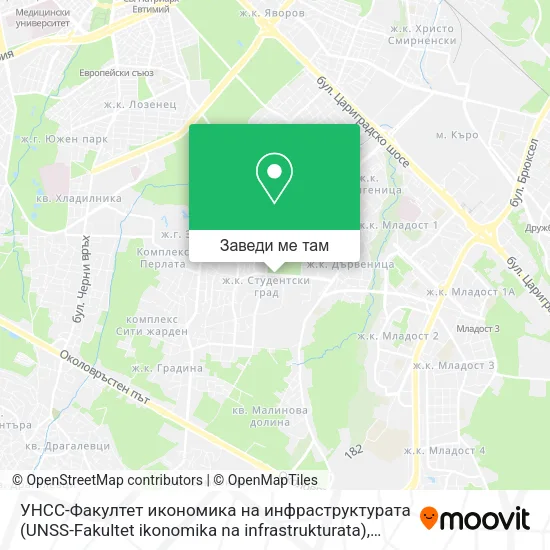 УНСС-Факултет икономика на инфраструктурата (UNSS-Fakultet ikonomika na infrastrukturata) карта