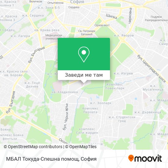 МБАЛ Токуда-Спешна помощ карта