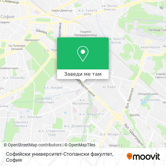 Софийски университет-Стопански факултет карта