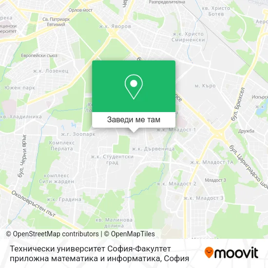 Технически университет София-Факултет приложна математика и информатика карта