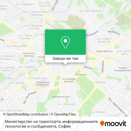 Министерство на транспорта, информационните технологии и съобщенията карта