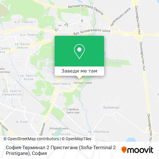 София-Терминал 2 Пристигане (Sofia-Terminal 2 Pristigane) карта