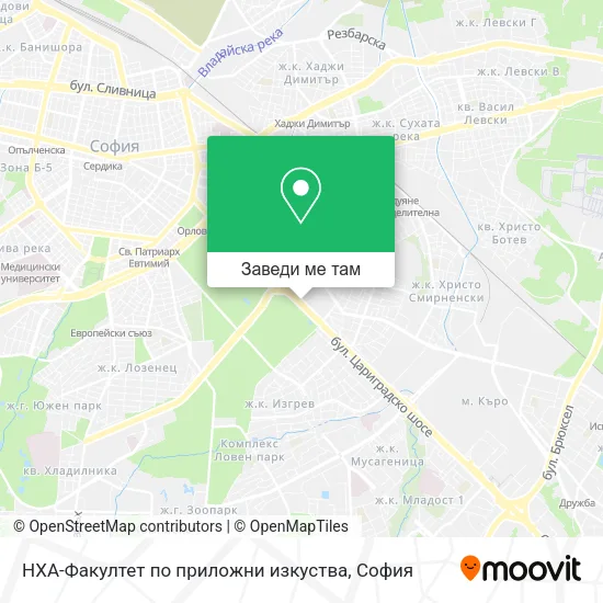 НХА-Факултет по приложни изкуства карта