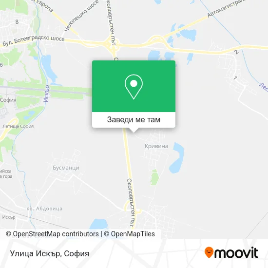 Улица Искър карта