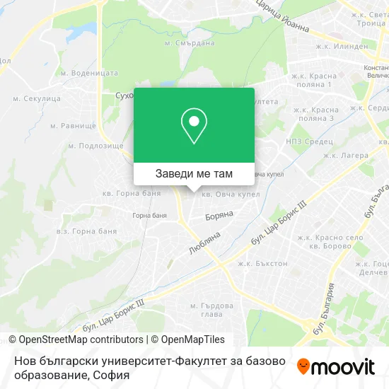 Нов български университет-Факултет за базово образование карта