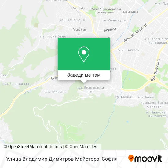 Улица Владимир Димитров-Майстора карта