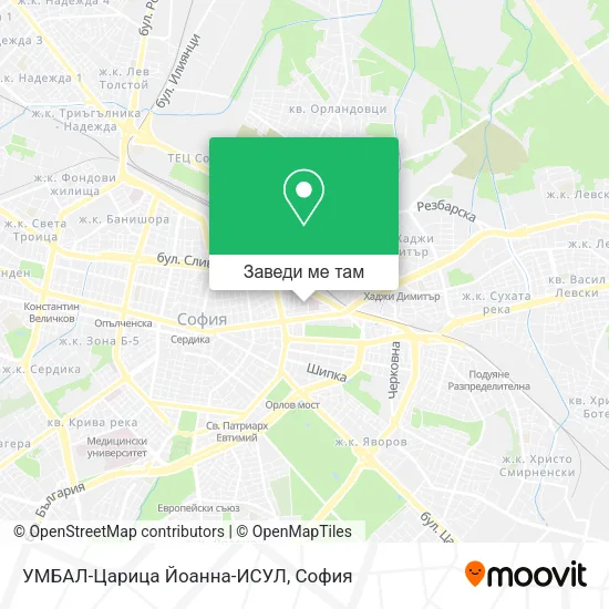 УМБАЛ-Царица Йоанна-ИСУЛ карта