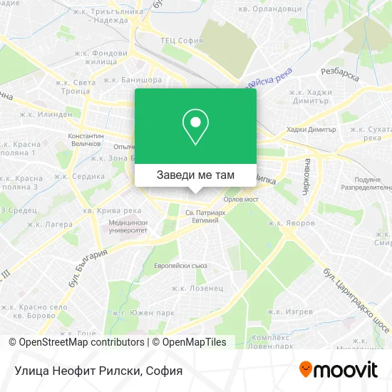 Улица Неофит Рилски карта
