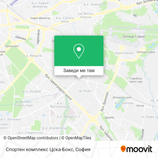 Спортен комплекс Цска-Бокс карта