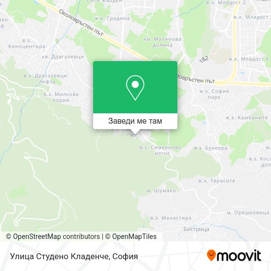 Улица Студено Кладенче карта