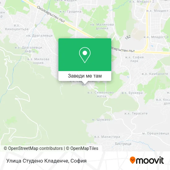 Улица Студено Кладенче карта
