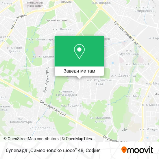 булевард „Симеоновско шосе“ 48 карта