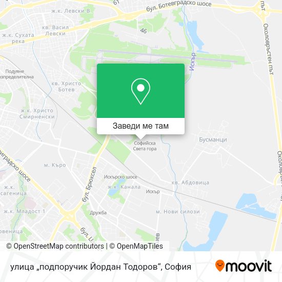 улица „подпоручик Йордан Тодоров“ карта