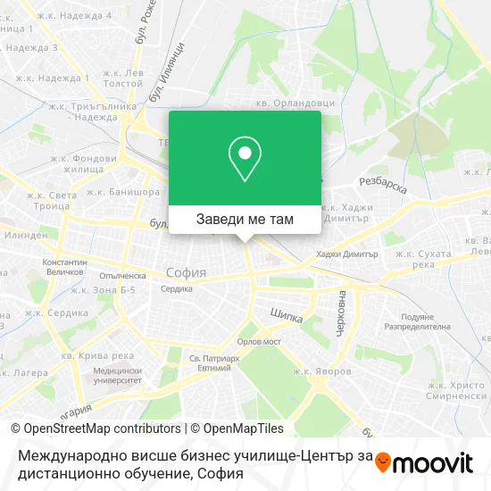 Международно висше бизнес училище-Център за дистанционно обучение карта
