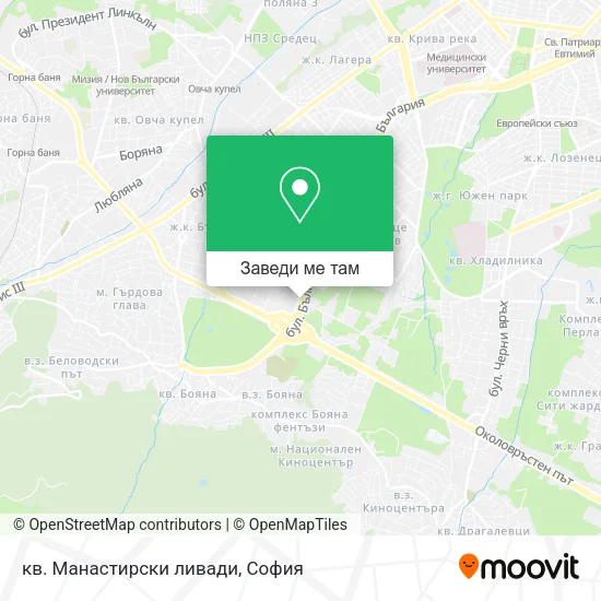 кв. Манастирски ливади карта