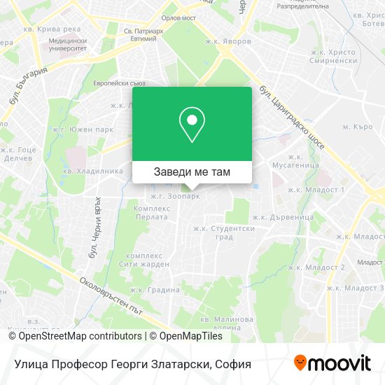 Улица Професор Георги Златарски карта