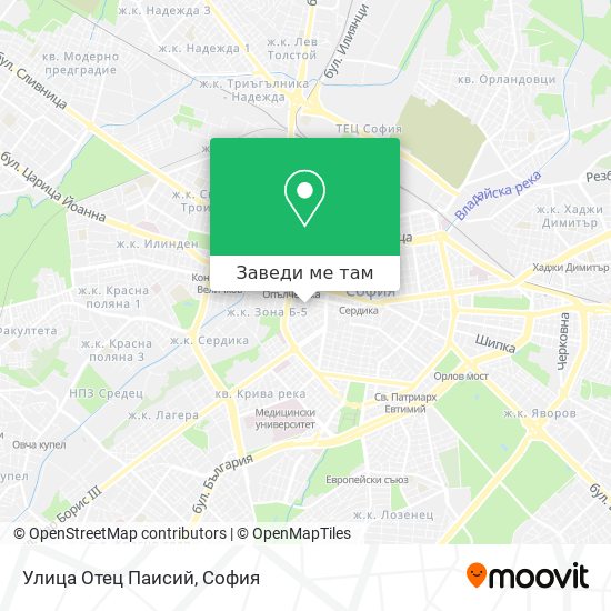 Улица Отец Паисий карта