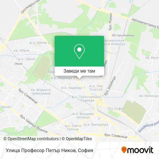 Улица Професор Петър Ников карта