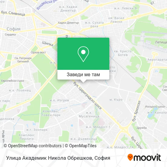 Улица Академик Никола Обрешков карта