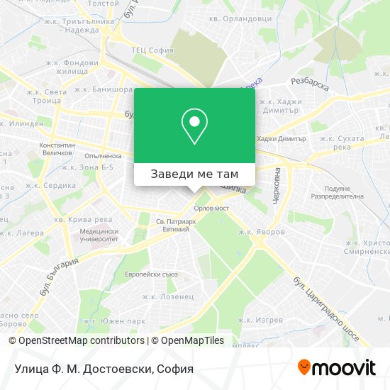 Улица Ф. М. Достоевски карта