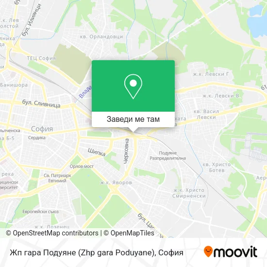 Жп гара Подуяне (Zhp gara Poduyane) карта