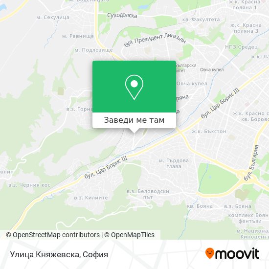 Улица Княжевска карта