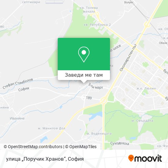 улица „Поручик Хранов“ карта