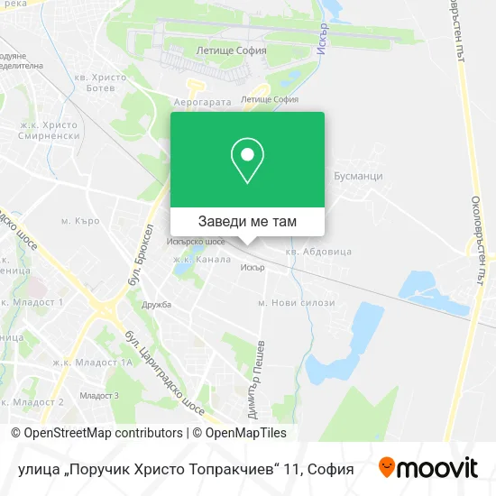 улица „Поручик Христо Топракчиев“ 11 карта