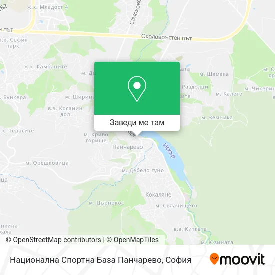 Национална Спортна База Панчарево карта