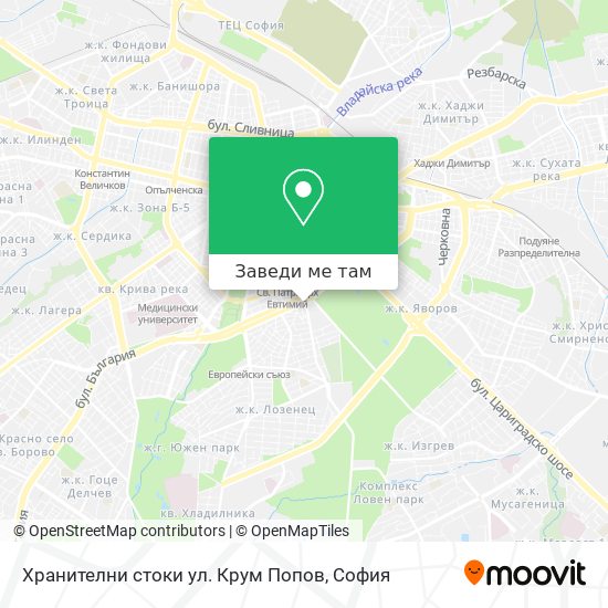 Хранителни стоки ул. Крум Попов карта