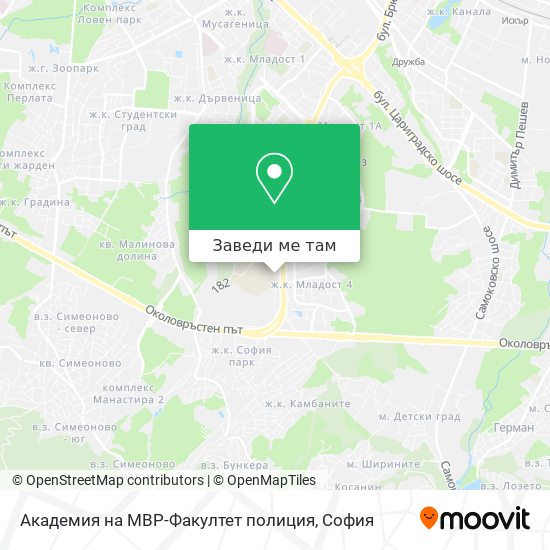 Академия на МВР-Факултет полиция карта