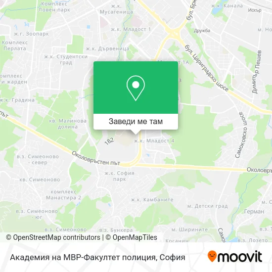 Академия на МВР-Факултет полиция карта