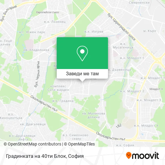 Градинката на 40ти Блок карта