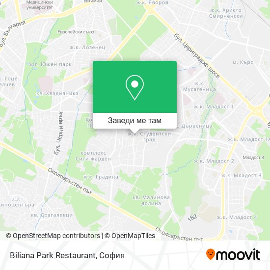 Biliana Park Restaurant карта