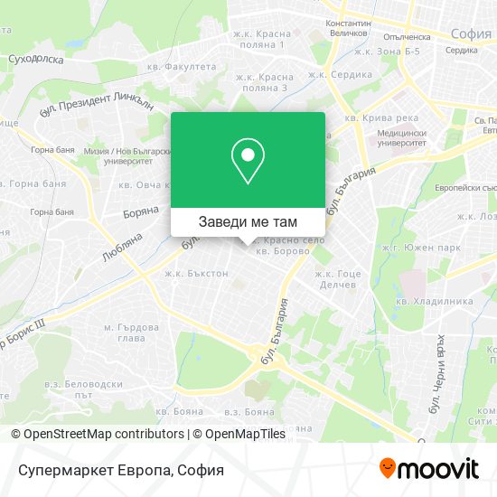 Супермаркет Европа карта