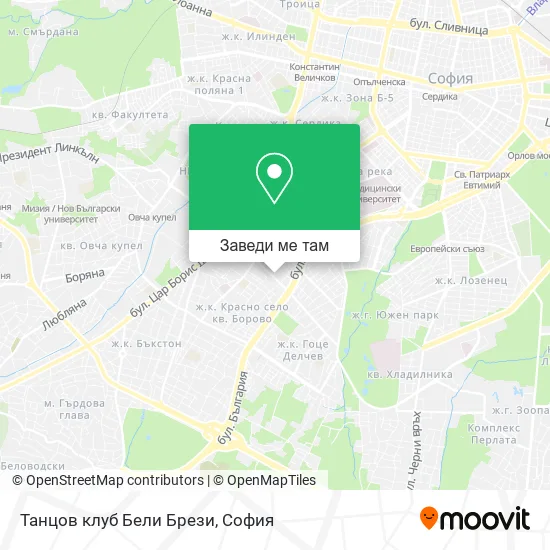 Танцов клуб Бели Брези карта