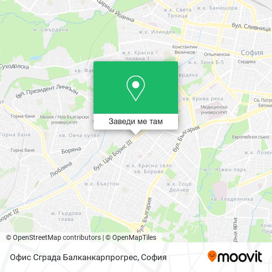 Офис Сграда Балканкарпрогрес карта