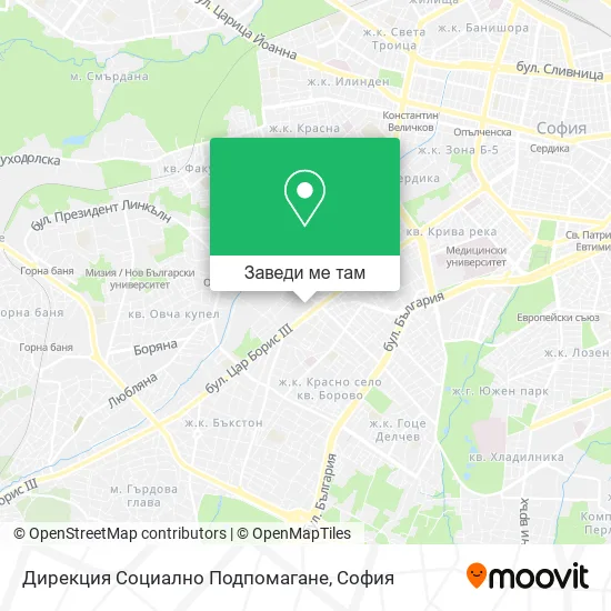 Дирекция Социално Подпомагане карта