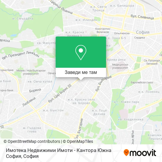 Имотека Недвижими Имоти - Кантора Южна София карта