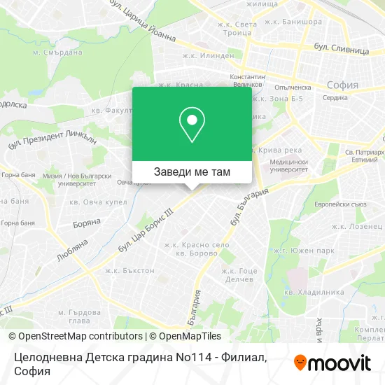 Целодневна Детска градина No114 - Филиал карта